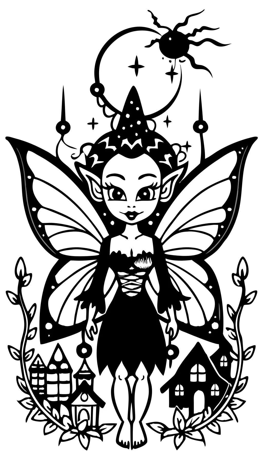 dark fairy coloring pages